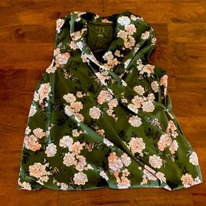 A New Day - Forest Green - faux wrap top